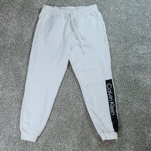 Calvin Klein White Joggers with Logo